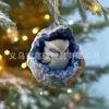 Decorações de Natal de Guaxinim de Desenho Animado Novas Transfronteiriças Enfeites para Árvore de Natal Enfeites Pequenos de Acrílico Impressos Planos 2D