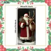 Nova Capa de Porta de Natal Transfronteiriça Papai Noel Feliz Natal Decoração Arranjo Bandeira Bandeira Suspensa Externa