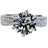 Anillo Clásico Transfronterizo de Venta Caliente de Seis Garras Anillo de Diamantes de 3 Quilates Chapado en Oro Blanco Anillo para Mujer Joyería de Lujo Europea y Americana