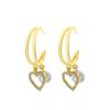Aretes de Perlas con Flores de Lujo Ligero de Moda para Mujer Europeos y Americanos ins Colgantes Traseros Aretes de Perlas Cola de Pez Aretes Simples de Hoja