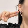 Pendientes de botón de plata S925 con forma de lágrima de color diamante para mujer, geométricos, de lujo ligero, nicho, con temperamento, diseño moderno, de alta gama