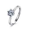 Anillo de Plata de Ley Personalizado de Fábrica Anillo Personalizado para Pareja Anillo con Incrustaciones de Zirconia/Moissanita Seiko OEM