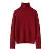 Ideas de Nicho Suéter de Lana de Gasa Colorida de Cuello Alto y Manga Raglán Tejido de Textura Única para Otoño/Invierno Ropa Versátil y Elegante para Mujer
