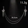 Cadena de Pecho con Borla de Estrella de Cinco Puntas para Nuevo Producto Transfronterizo Moda Europea y Americana Cadena Corporal de Pedrería Multicapa Cadena Corporal para Mujer