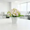 Nuevo Comercio Exterior 6 Tenedores 18 Flores Arreglo Floral Artificial de Lirios Mesa Dormitorio Decoración Plástico Flor Falsa Adorno en Maceta