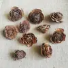 Decoración Artesanal DIY Flor de Madera Flor Rosa Planta Creación de Entorno para Jardín de Infancia Material de Flor Seca Decoración Colgante de Interior Flor Enrollada de Madera