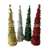 Superventas Transfronterizo En Stock 1.5m Mascota Color Sólido Disco Redondo Grande Decorativo Retráctil Chenilla Plegable Árbol de Navidad Artificial
