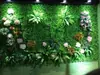 Fondo de pared de pared de planta artificial, combinación de plantas verdes biomiméticas y flores artificiales, césped artificial para crear paisaje, decoración interior y exterior.