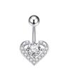 Comercio Electrónico Transfronterizo Europeo y Americano Nuevo Anillo de Ombligo de Zirconia Corazón de Melocotón AAA Joyería para Piercing de Clavo de Ombligo con Goteo de Aceite con Letra Fabricante