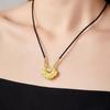 Ouro Puro 999 Ouro Antigo Peixe-boi Peixe-koi Bolsa com Cadeado Colar Feminino Cofre Pingente de Cadeado da Longevidade Presente para Mãe Namorada