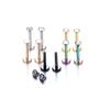 Aretes de acero inoxidable con dientes internos para labio, chapados en varios colores con circonita incrustada, joyería decorativa para labio, perforación corporal humana de Amazon