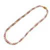 Hebilla de Lingote de Oro Textura de Algodón Color Caramelo Collar de Perlas Shijia Lujo Ligero Nicho Apilable Cadena para Clavícula Dopamina