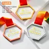 Medallas de Cristal Personalizadas para Eventos de Baloncesto, Bádminton y Carrera; Medallas de Metal con Estrella de Cinco Puntas, Premios Conmemorativos Chapados en Oro, Lámina de Oro