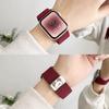 Para relógio Red Rice 5 Pulseira vinho vermelho Fivela magnética Tecido Redmi WATCH4 Desenho animado Pulseira fofa para mulheres