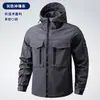 Conjunto de chaqueta para exteriores para hombre, resistente al desgaste, resistente a la suciedad, repelente al agua, camuflaje de malla, ropa de trabajo, ropa táctica para exteriores