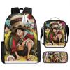 Fuente de Amazon Transfronteriza mochila de una pieza One Piece Mochila Escolar Estudiante Mochila de Luffy Bolso de Hombro Estuche para Lápices