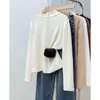 Camiseta de manga larga con cuello alto de forro polar de doble cara para talla grande, nuevo estilo de otoño para mujeres de talla grande, top interior adelgazante y que realza la figura para mujeres