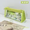 Nova estojo de lápis transparente de seis camadas em PVC, versão coreana, grande capacidade, alto apelo estético, bolsa de material escolar para estudante, bolsa de armazenamento de dupla camada para exames