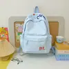 Nueva Mochila de Doble Hombro Estilo Retro Americano Bordada con Letras para Mujer Mochila Sencilla de Viaje para Hombre Estudiante de Secundaria Preparatoria Bolso Escolar para Mujer