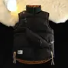 Con Bolso al Hombro Chaleco Reversible Engrosado a Prueba de Frío Otoño Invierno Versátil Holgado Casual Moderno Cálido