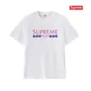 Camiseta de Algodón Pesado Moda Americana Transfronteriza Estampado de Letras Supreme Cuello Redondo Manga Corta Unisex Holgada Casual para Hombres y Mujeres