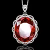 2025 Nuevo Collar Colgante Forma de Huevo Grande Corte Nido de Pájaro Huabi Jewelry Chapado en Blanco con Piedra Principal 25*30