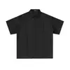 Camisa Bordada Floral de Manga Corta Deconstruida Estilo High Street Americano para Hombre Niche Guapo Corte Limpio Camisa de Gama Alta