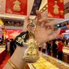 Llavero de Concha de Agua Chapado en Oro 999, Llavero del Dios de la Riqueza que Atrae la Riqueza, Correa para Teléfono, Llavero, Colgante para Bolso, Regalo para Novia