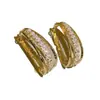 Brinco de Orelha Full Diamond Cruzado Personalidade Feminina Nicho Temperamento Argola de Orelha Brilho de Luxo Design de Alto Padrão Brincos Exquisitos