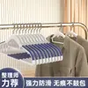 Estilo caliente de TikTok percha sin marcas boca de pez soporte antideslizante para ropa doble protección percha para adultos percha para tienda de ropa del hogar venta al por mayor