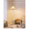 Lámpara de Pie Estilo Escandinavo Dormitorio Lámpara de Piso Retro Crema Dormitorio Mesita de Noche Control Remoto Inteligente 110-240V