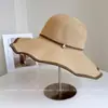 Chapéu de Pescador com Borda Colorida Europeu e Americano Chapéu de Palha com Proteção Solar de Verão para Crianças Chapéu com Borda Grande Ondulada Chapéu de Sol Chapéu de Praia para o Litoral Tendência