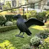 Simulación Cruzada Alas de Cuervo Adorno para Sacudir la Cabeza Ahuyenta Pájaros Repele Roedores Decoración de Jardín Exterior Pájaro Falso Señuelo Animal