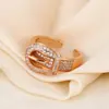 Anillo con Hebilla de Cinturón de Venta Caliente en Amazon para Mujer, Anillo Abierto de Dedo Índice con Personalidad Única, Anillo Estilo Ins con Estrellas