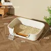 Caixa de areia extra grande para gatos, vaso sanitário semi-fechado para gatos, respirável, sem odor, tapete anti-respingo, suprimentos para gatos