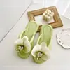 Verão Rosa~Chinelos com Flores 3D Férias na Praia Novo Estilo Verão Beira-Mar Phalaenopsis Chinelos Planos