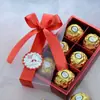 Caja de dulces con carácter "doble felicidad" calado grabado de nuevo estilo, juego de 6 chocolates, caja de regalo de boda
