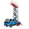 Elevador de tijera montado en vehículo coche de batería plataforma elevadora hidráulica montada en vehículo elevador de aleación de aluminio montado en vehículo