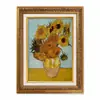 Pintura a Óleo Estilo Natureza Morta Floral Europeu com Moldura Dourada Vintage para Sala de Estar, Hall de Entrada, Hotel e Pousada, Pintura para Pendurar com Moldura, Pintura Decorativa, Arte de Parede