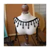 Borda de Renda com Franja e Pérolas Caídas Cortina de Contas DIY Punho de Hanfu Xiapie Cheongsam Gola String de Miçangas Fita de Miçangas
