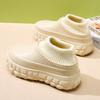 Zapatos de Algodón Impermeables con Suela Gruesa y Forro de Felpa para Mujer, Zapatos Engrosados que Aumentan la Altura para Otoño e Invierno, Calzado de Exterior, Pantuflas de Algodón Antideslizantes con Relleno de Algodón de Cobertura Total