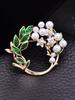Corsage de folhas vintage nicho broche de outono e inverno feminino de alta qualidade presente requintado fivela de lenço pino joia roupas atacado