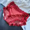 [Rojo Ancola] 880# Ropa Interior Roja Grande de Año Nuevo Malla de Encaje Seda de Hielo Ropa Interior Roja