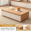 Mesa de centro para sala de estar, adecuada para apartamentos pequeños, nuevo modelo 2025, estilo madera natural, diseño moderno simple, adecuada para casas de alquiler, mesa de té para sofá