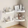 Estante de almacenamiento multifuncional para baño, estante triangular de esquina para baño, estante de esquina para inodoro montado en la pared sin taladro, estante de almacenamiento para ducha montado en la pared