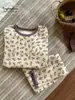Conjunto de pijama de otoño e invierno para niños, que incluye una camiseta de manga larga y pantalones largos, para niñas, hecho de lana de grado A con tejido elástico, con diseño de dibujos animados, y diseñado para abrigar y brindar comodidad, adecuado para ventas transfronterizas