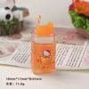 Accesorios de resina para manualidades de dibujos animados: Taza de jugo de gato 3D, botella para beber, pinza para el pelo, hebilla de zapato, llavero, colgante