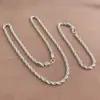 Joias de comércio exterior banhadas a prata 4MM colar torcido conjunto de pulseira