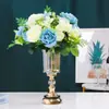 Florero de Vidrio de Cristal de Hierro Mesa de Comedor Hogar Creativo Simple Sala de Estar Comedor Flor Artificial Flor Seca Adornos de Arreglo Floral