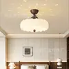Luz de Techo para Dormitorio Estilo Crema Madera Maciza Veta de Madera Maciza Creativa Con Bola Proyección Cielo Estrellado Protección Ocular Habitación Infantil Hierro